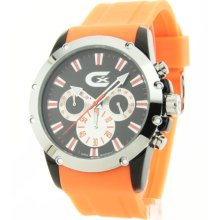 Croton ChronoGraph 3 Eye Sharp Orange Rubber Watch CX328023SSOR ...