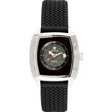 Croton CN307065BSSS Men's Black Dial Rubber Strap Automatic Watch