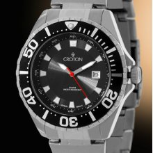 Croton Continuity Diver Mens Watch -white Indices -200 Meters W.r. -msrp $250.00