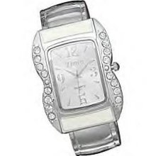 Cuff Watch With Crystal Accents