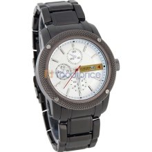 CURREN 8069 Round Dial Steel Band Men's Wrist Watch with Calendar (White)