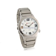 CURREN 8111 Water Resistance Stylish Analog Watch with Alloy Strap (White)