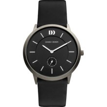 Danish Design Men's Quartz Watch With Black Dial Analogue Display And Black Leather Strap Dz120123