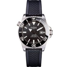 Davosa Men's Automatic Watch With Black Dial Analogue Display And Black Rubber Strap 16149825