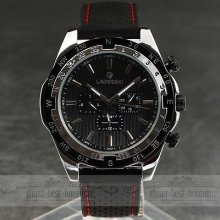 Delicate Cool Stylish Auto-mechanical Analog Rubber Band Clock Men Wrist Watch