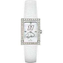 Denny Hamlin #11 Women's Allure Watch with White Leather Strap