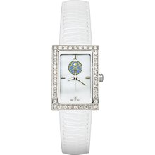 Denver Nuggets Ladies Allure Watch White Leather Strap