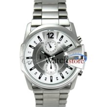 Diesel Dz4181 Watch Chronograph Mens Silver Dial Stainless Steel Quartz