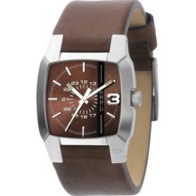 Diesel Men's DZ1090 Brown Leather Quartz Watch with Brown Dial