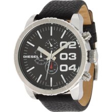 Diesel Men's DZ4208 Black Calf Skin Analog Quartz Watch with Black Dial