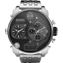 Diesel Men's DZ7221 Silver Stainless-Steel Analog Quartz Watch with Black Dial