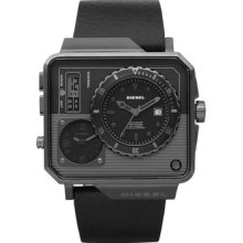 Diesel Men's DZ7241 SBA Black Leather Strap Watch