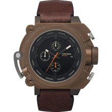 Diesel 'sba' Large Round Chrono Leather Strap Watch Dz4245