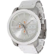 Diesel White Silicon Chronograph Oversize Men' S Latest Watch Dz4253