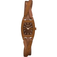 Dkny Crystal Brown Crossover Ladies Watch Ny8612