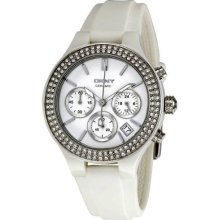 DKNY White Ceramic Chronograph Ladies Watch NY8185