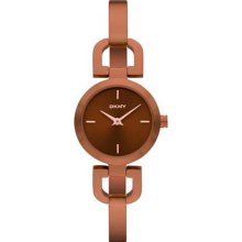 DKNY Womens Essentials D-Link Analog Stainless Watch - Brown Bracelet - Brown Dial - NY8544