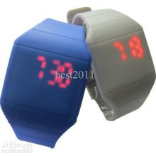 Drop Shipping Plastic Band Fashion Ultra-thin Touch Led Watch,electr