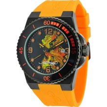 Ed Hardy Mens Orange Watch