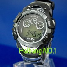 El Cold Light Mens Sport Water Resistant Watches Quartz Digital Date Ohsen