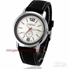 Elegant Stainless Steel Transparent Dial Black Pu Strap Automatic Wr