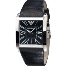 Emporio Armani Square Case Leather Strap Watch