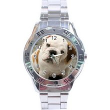 English Bull Dog Stainless Steel Analogue Watch For Men Fashion Gift Hot