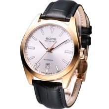 Epos Originale Mechanical Classic Dress Watch Silver Rose Gold 3411 Leather