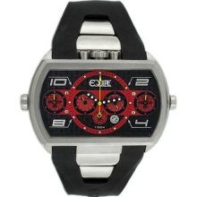 Equipe Dash XXL Men's Watch with Silver Case and Black / Red Dial