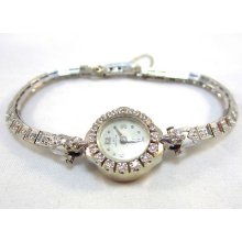 Estate 14k White Gold Ladies Hamilton Diamond Wristwatch 0.54 Ct. Gia $3,425.00