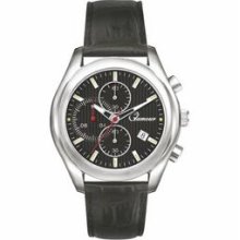 Europa Men`s Prestige Chronograph Watch With Black Dial And Black Strap