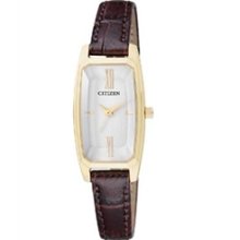 EX0312-07A - Citizen Analog WR Leather Ladies Stainless Steel Watch