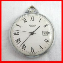 Export model of vintage Soviet / USSR pocket watch Raketa, Roman numbers