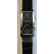 Fabulous Soki Dual Time Zone Oblong Faced Ladies Watch With Adjustable Strap