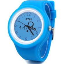 Fashion Circular sport watch Resin scrub Watch Blue