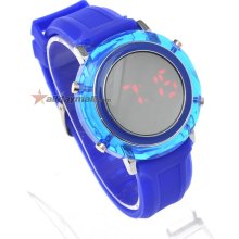 Fashion Digital Sport Red LED Watch - Deep Blue