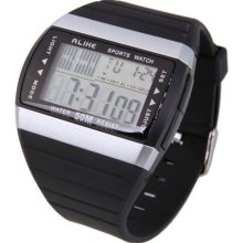 Fashion Men Women Date Day Waterproof Sport Electronic Digital Wrist Watch Gray