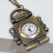 Fashion Vintage Bronze Pocket Watch Pendant Watch With Robot Ultraman 24