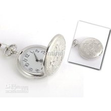 Fashion Watch Embossed Jesus Three Men Silver Quartz Pocket Watch Ne