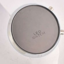 Fashion White Pu Strap Round Mirror Face Led Watch Nk39