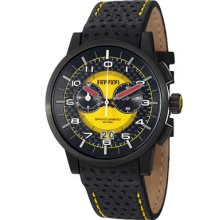 Ferrari Watches Men's Granturismo Chronograph Yellow Dial Black Calf S