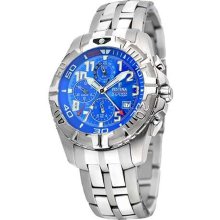 Festina Men's F16095/1 Silver Stainless-Steel Analog Quartz Watch with Blue Dial