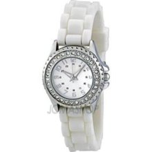 Fmd White Crystal Accented Rubber Womens Watch Zrt8043