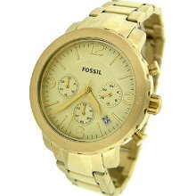 Fossil Chronograph Gold Tone Ladies Watch Am4422