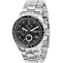 Fossil Decker Black-Dial Chronograph Watch