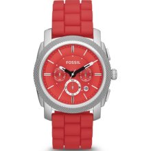 FOSSIL FOSSIL Machine Chronograph Silicone Watch - Red