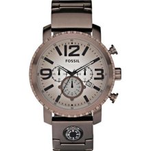 Fossil Gage Brown Ion Men's Stainless Steel Case Chronograph Date Watch Jr1302