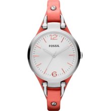 Fossil Georgia Three Hand Leather Watch Coral - ES3219