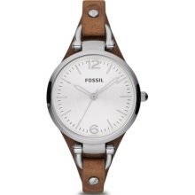 Fossil Georgia Three Hand Leather Watch Tan - ES3060