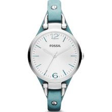 Fossil Georgia Three Hand Leather Watch Teal - ES3221